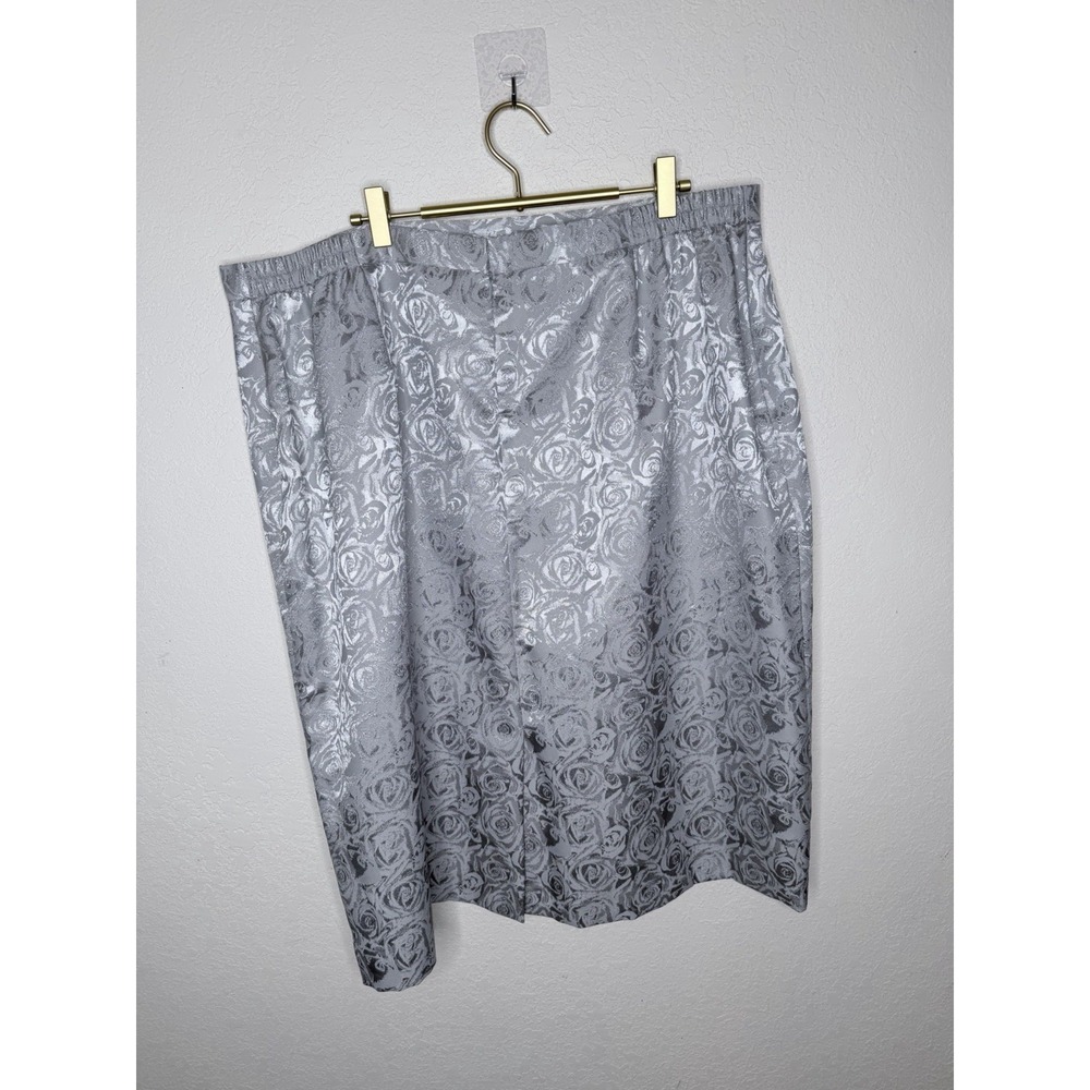 Le Suit 2PC Skirt Suit Womens 22W Silver Mother of the Bride Wedding Formal Plus - Picture 5 of 16